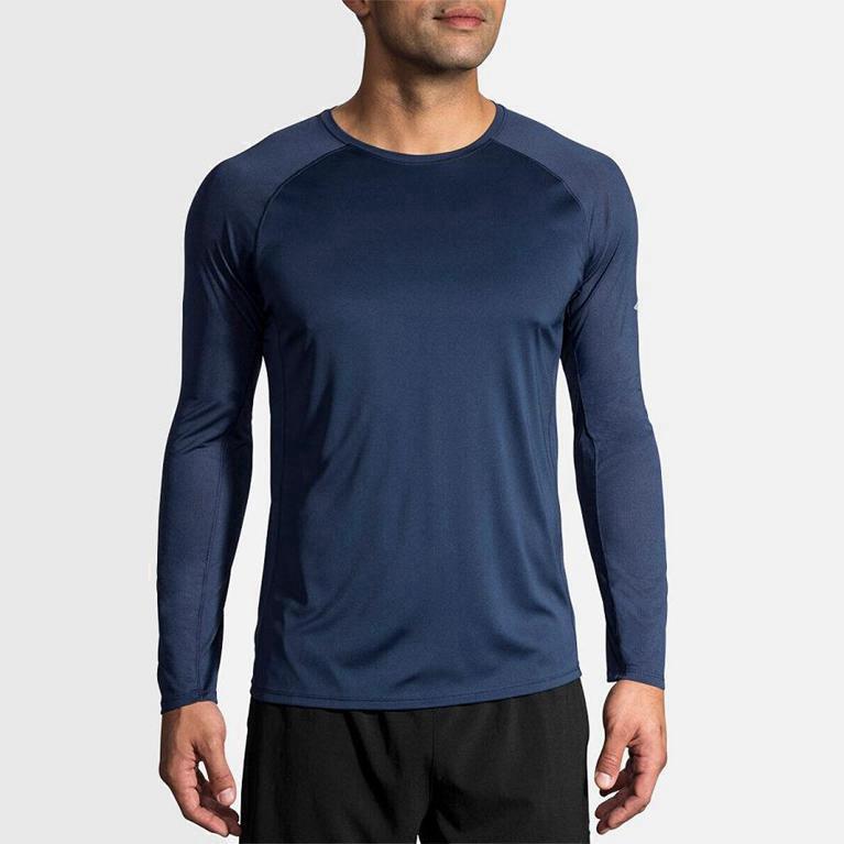 Brooks Stealth Hardloopshirts Met Lange voor Heren Blauw (HOLPS-2513)